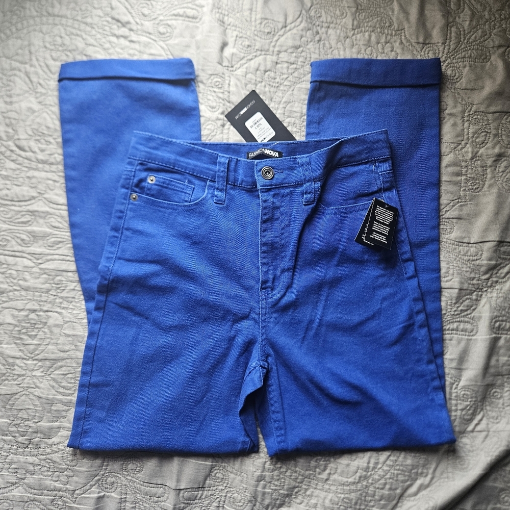 Fashion Nova Blue Cuffed Jeans